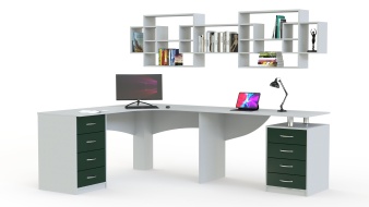 Угловой письменный стол для двоих Прима 172 BMS домашний