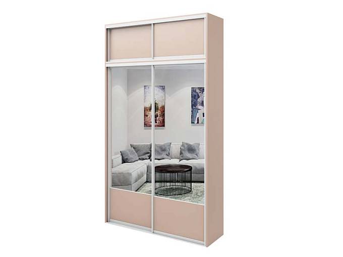 Шкаф-купе с антресолью Лайт 7 BMS (1250х2700х650) (Белье - Платье с полкой (2))