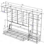 Чертеж Шкаф-кровать трансформер Фанки BMS