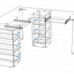 Чертеж Угловой письменный стол для двоих Виктория 19 BMS