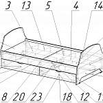 Чертеж Кровать Лора Нео 13 BMS
