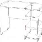 Чертеж Письменный стол ПС 40-09 BMS