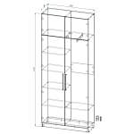 Распашной шкаф Вилета 5 (1000х2400х370)