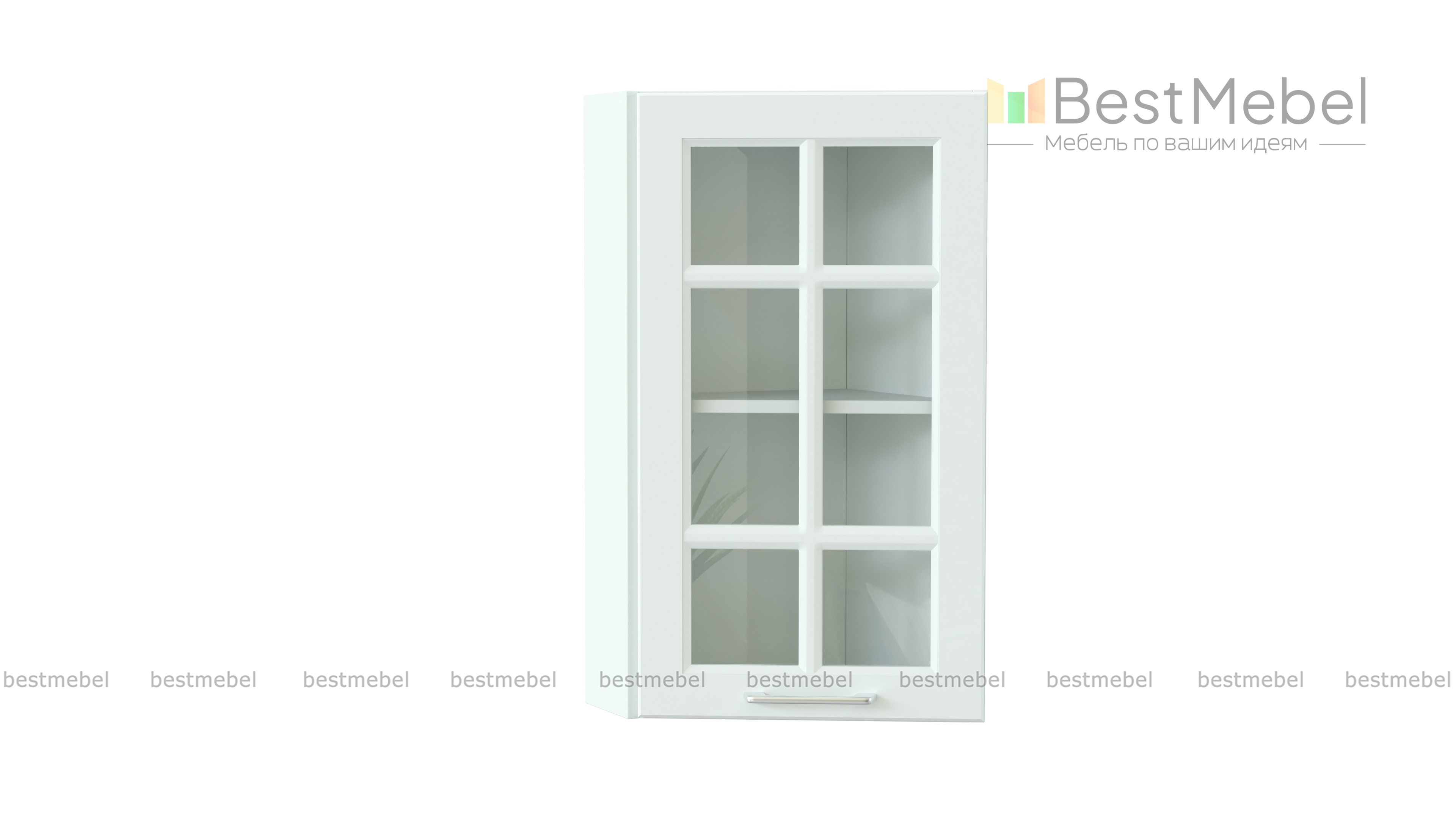 Шкаф верхний торцевой остекленный Европа BMS