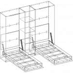 Чертеж Шкаф-кровать с диваном Челси BMS