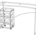 Чертеж Стол с тумбой Выбор-8 BMS