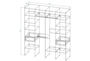 Гардеробная Страйп 4.3 (2100х2400х600)