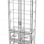 Чертеж Шкаф книжный 2 №4 BMS